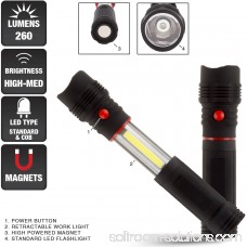 Stalwart 2-in-1 COB LED Telescoping Worklight Flashlight with Magnet 563113752